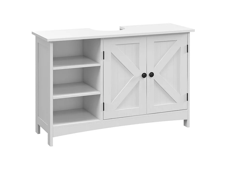 Meuble vasque 2 portes croisillon CAMILLE blanc