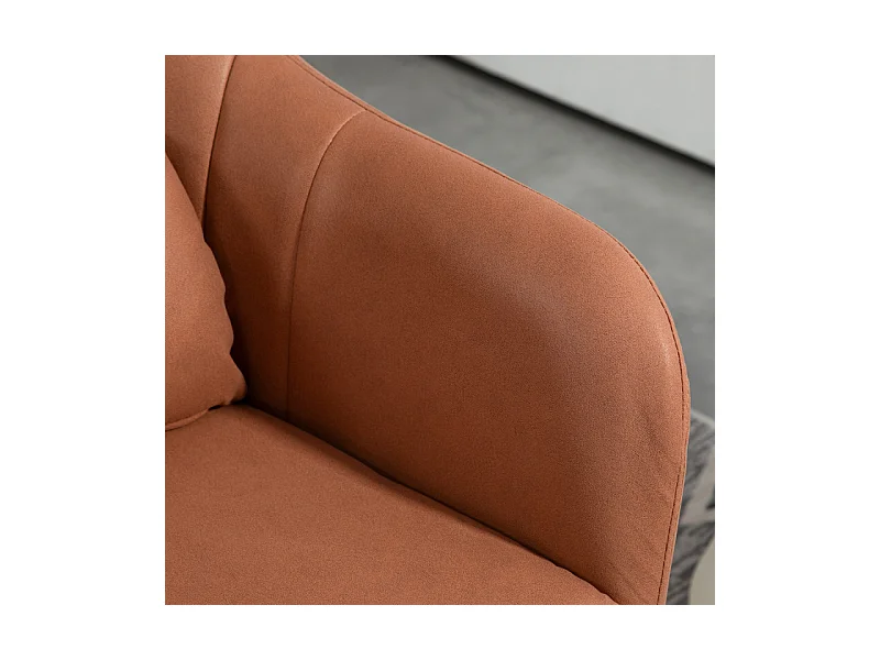 Fauteuil lounge design avec coussin MOKA lin marron