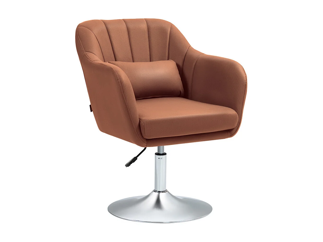 Fauteuil lounge design avec coussin MOKA lin marron