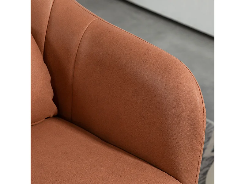 Fauteuil lounge design avec coussin MOKA lin marron