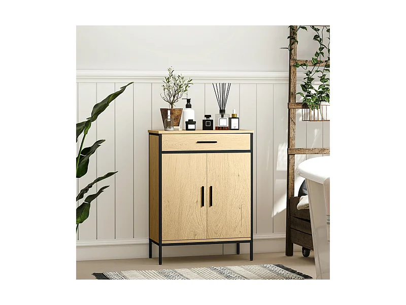 Armoire de salle de bains RUGGIERO aspect chêne