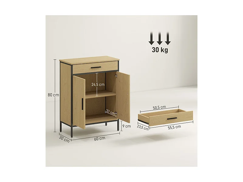 Armoire de salle de bains RUGGIERO aspect chêne