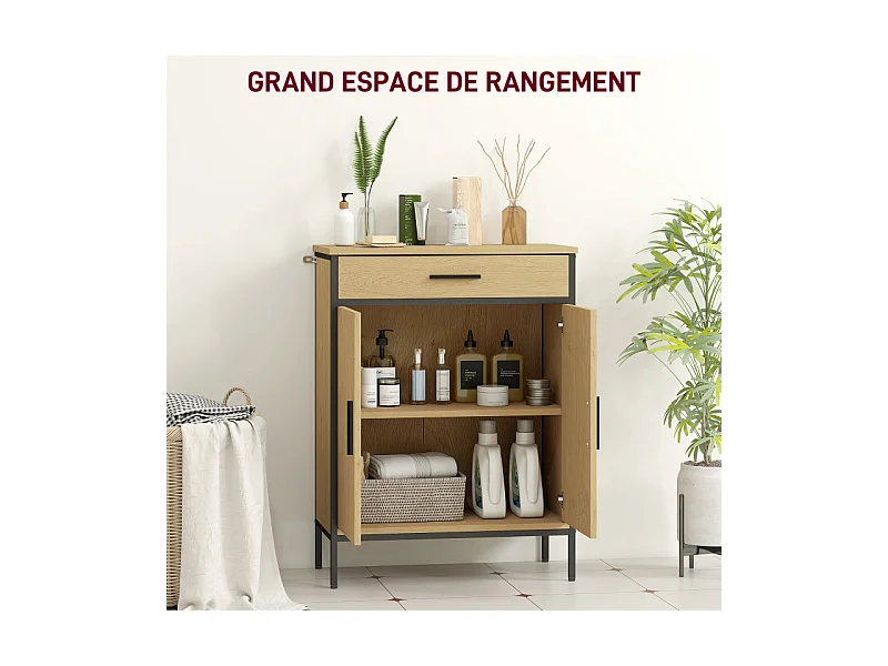 Armoire de salle de bains RUGGIERO aspect chêne