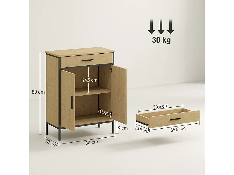 Armoire de salle de bains RUGGIERO aspect chêne