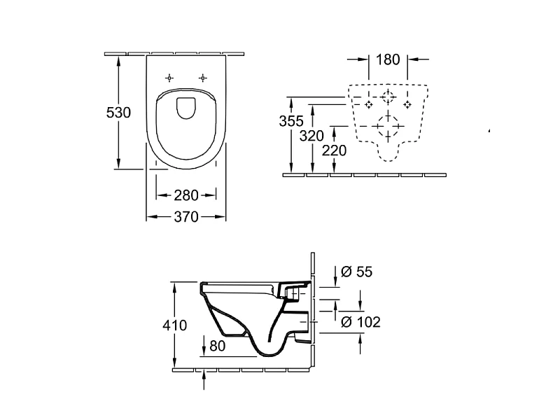 WC suspendu sans bride VILLEROY ET BOCH Architectura Directflush + abattant frein de chute
