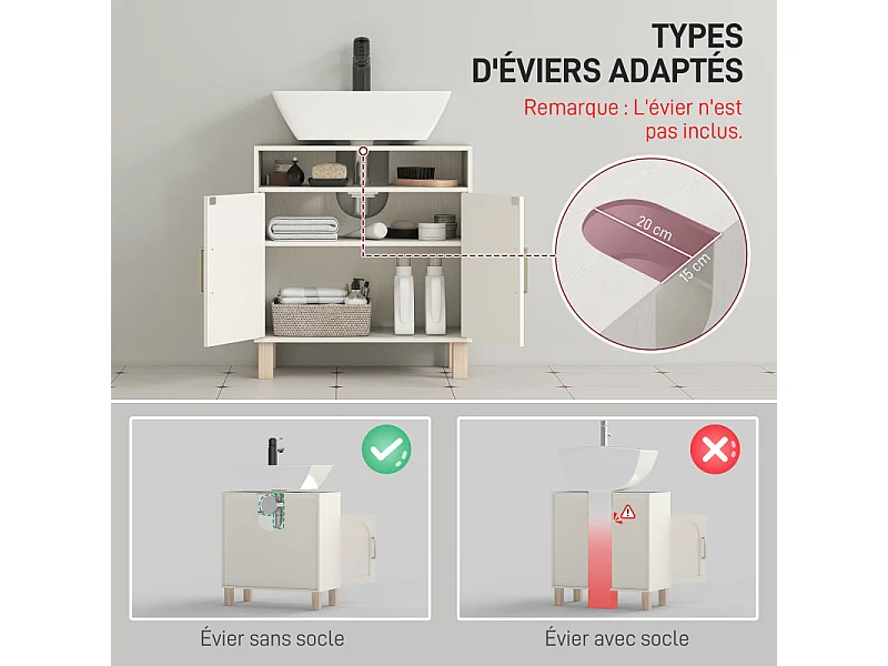Meuble sous vasque ALMO crème