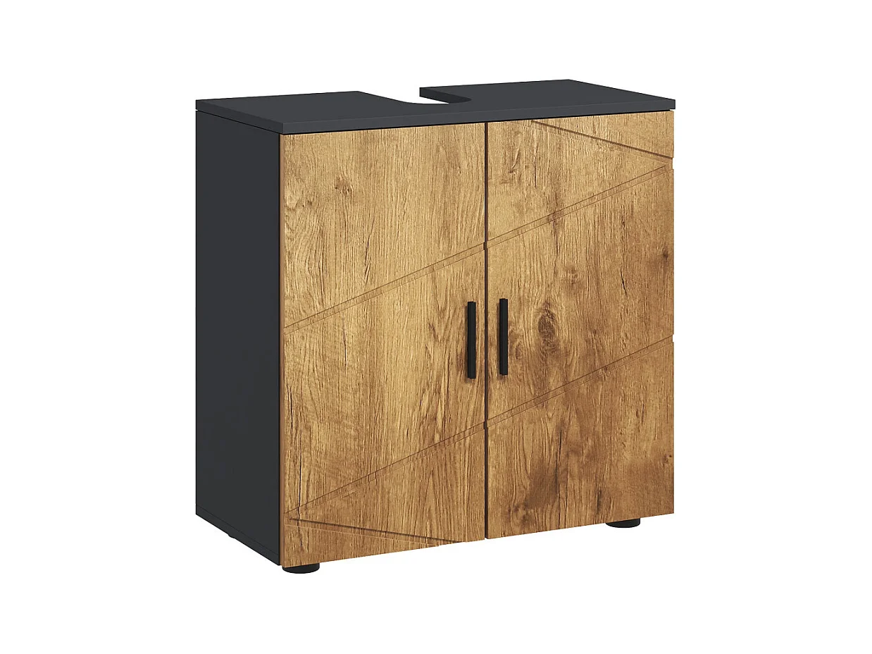 Meuble sous-vasque ADRIANO anthracite aspect bois