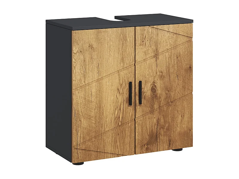 Meuble sous-vasque ADRIANO anthracite aspect bois