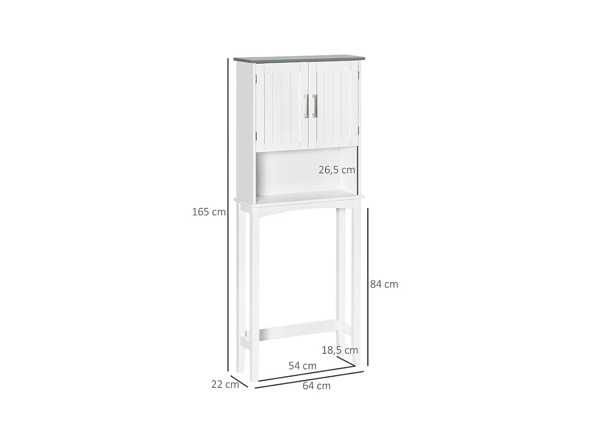 Meuble dessus WC ERALD blanc et gris