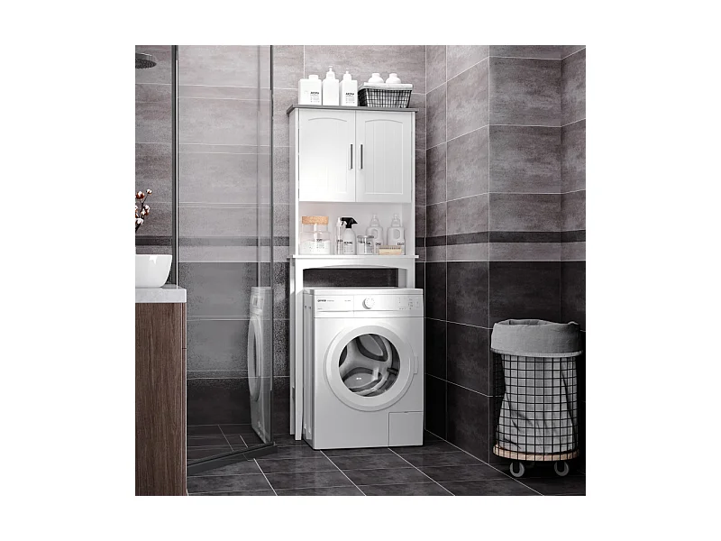 Meuble dessus WC ERALD blanc et gris