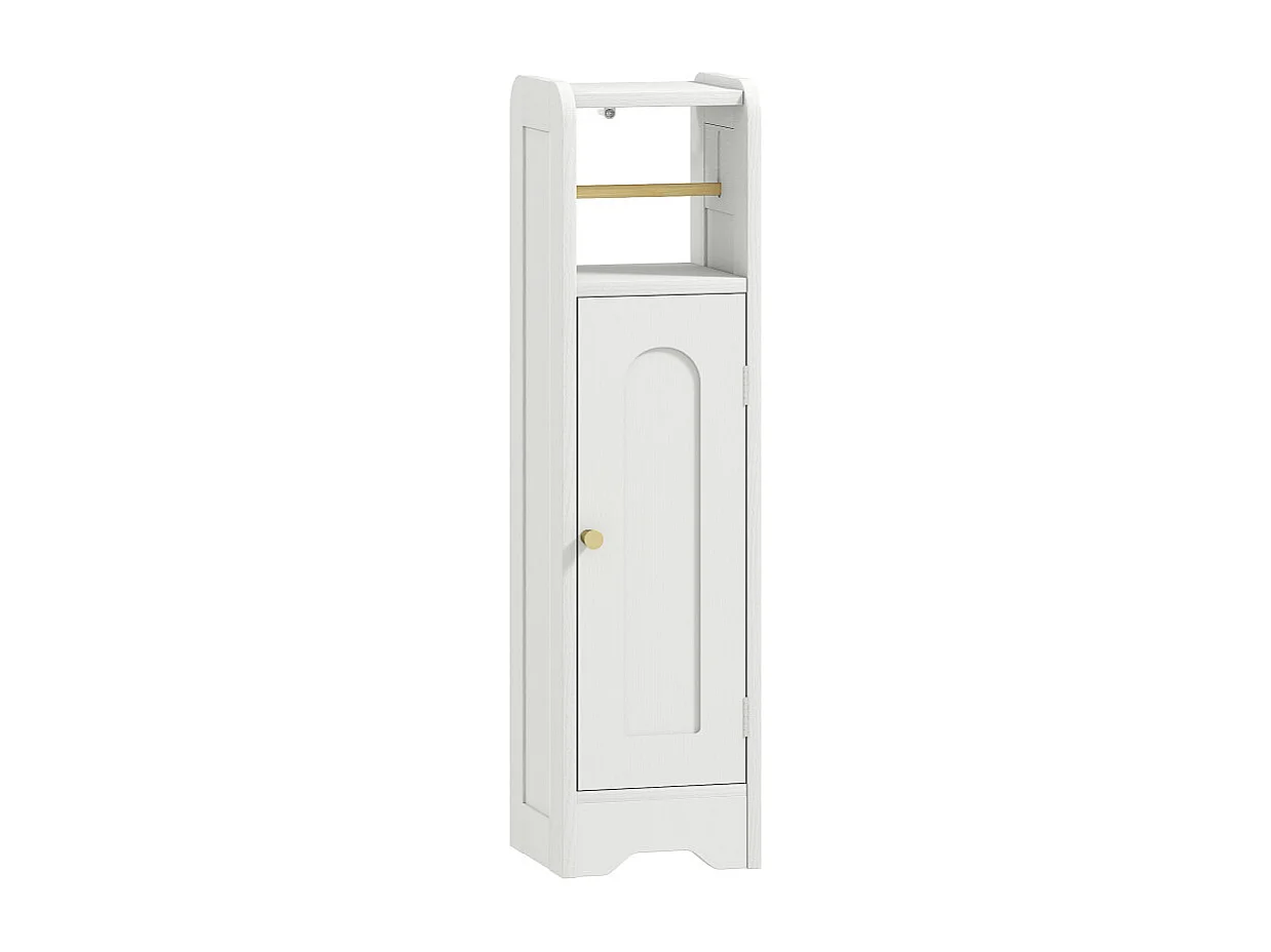 Armoire papier toilette DOMENICO effet bois blanc
