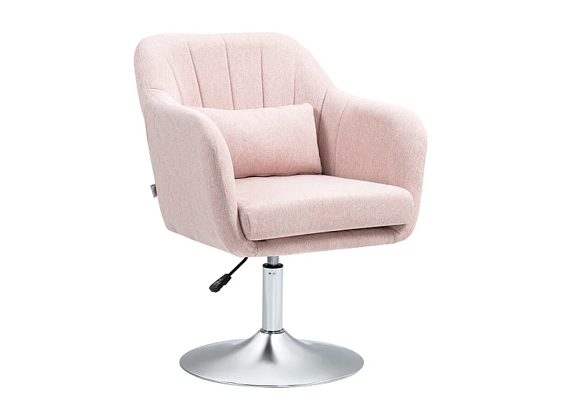 Fauteuil lounge design avec coussin ROSA lin rose