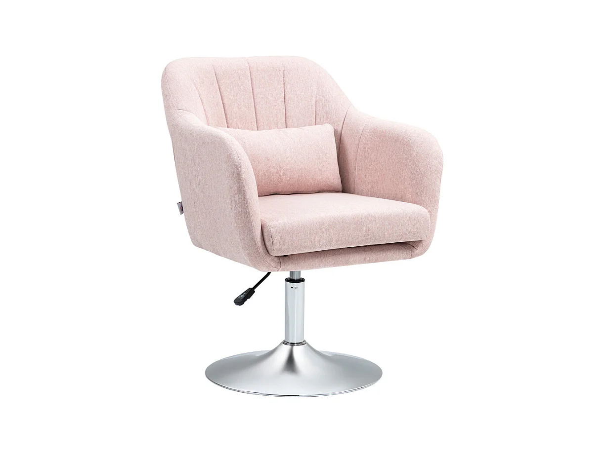Fauteuil lounge design avec coussin ROSA lin rose