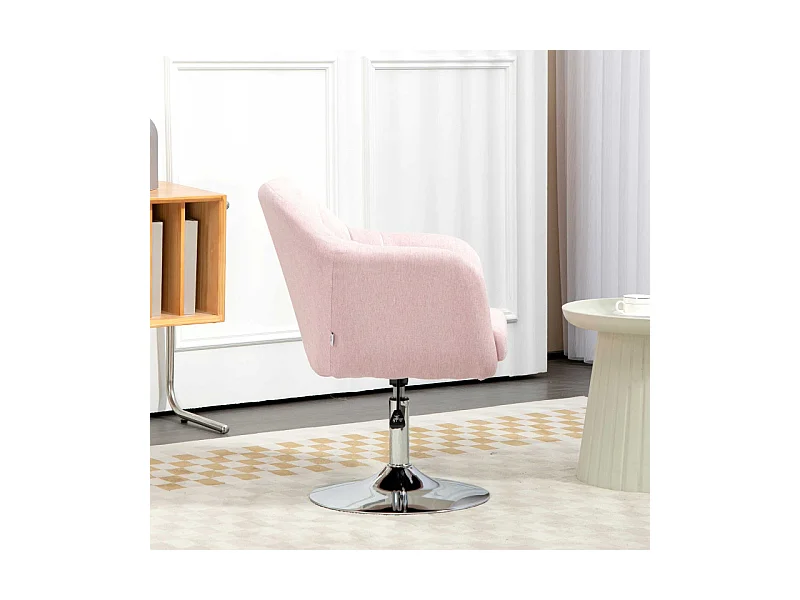 Fauteuil lounge design avec coussin ROSA lin rose