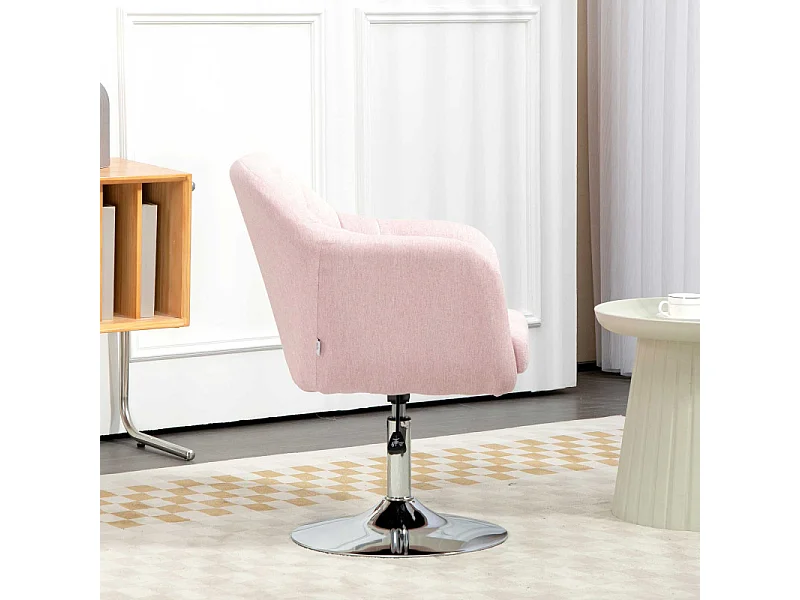 Fauteuil lounge design avec coussin ROSA lin rose