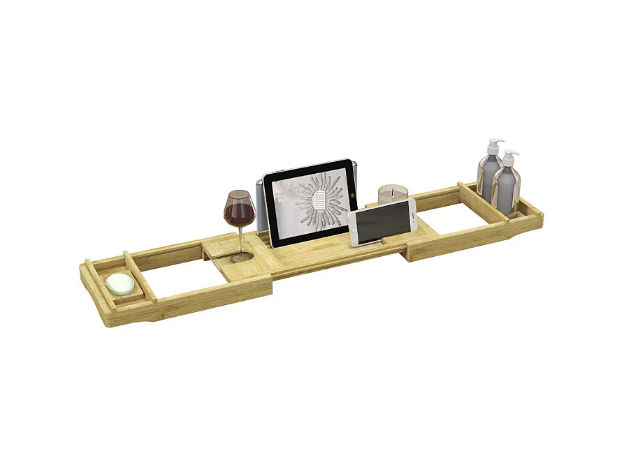 Plateau de baignoire extensible 75-109L cm ISABELLA bambou verni