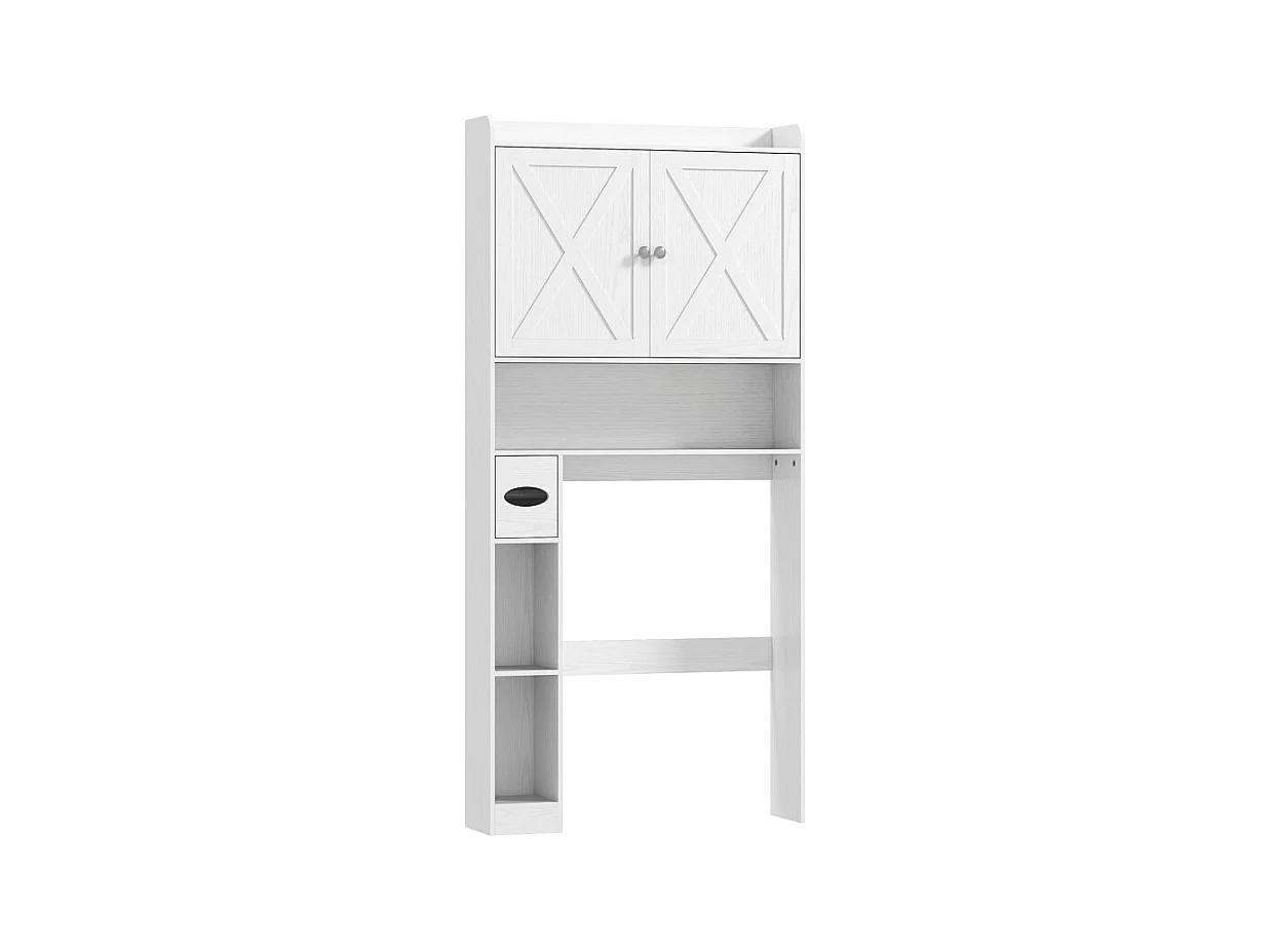 Meuble WC dessus toilettes 2 portes VINCENZO blanc