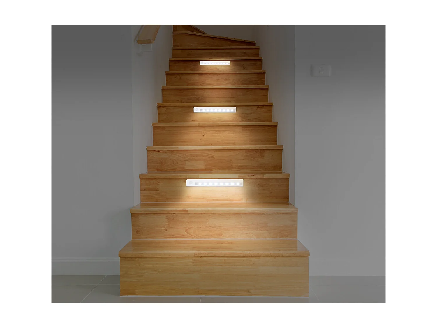 Detecteur Led X8 Mouvement Reglette 50 Lumens Blanc