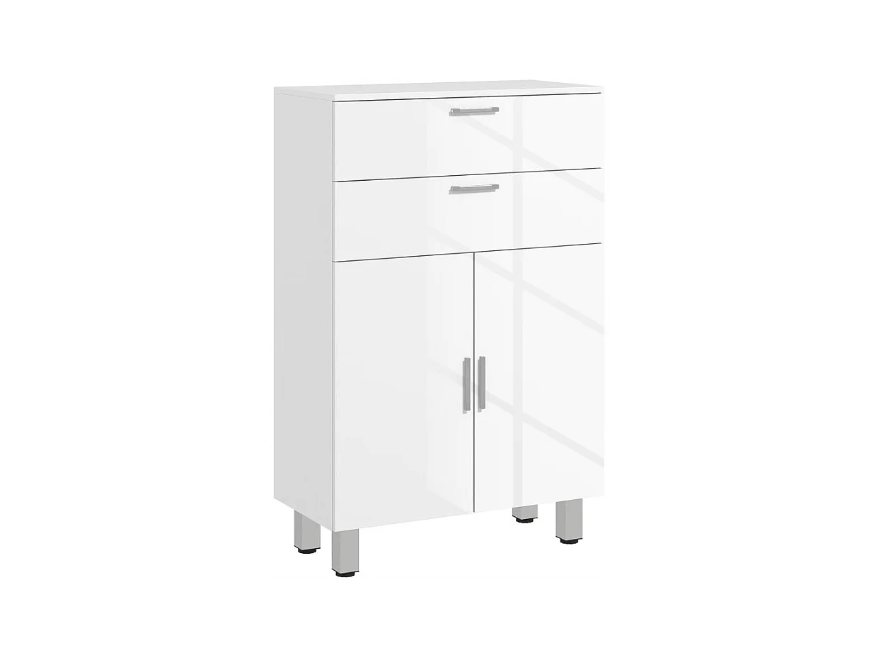 Meuble bas salle de bain RENATO blanc laqué