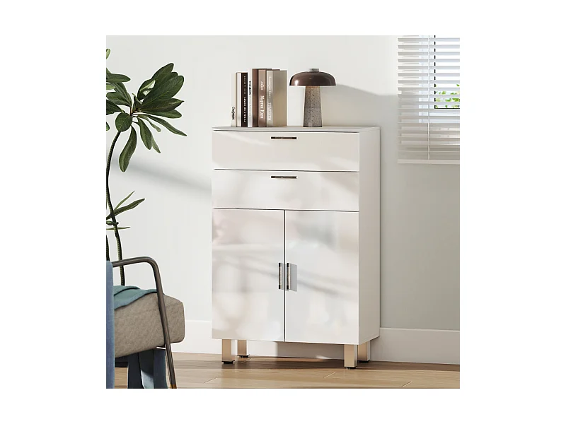 Meuble bas salle de bain RENATO blanc laqué