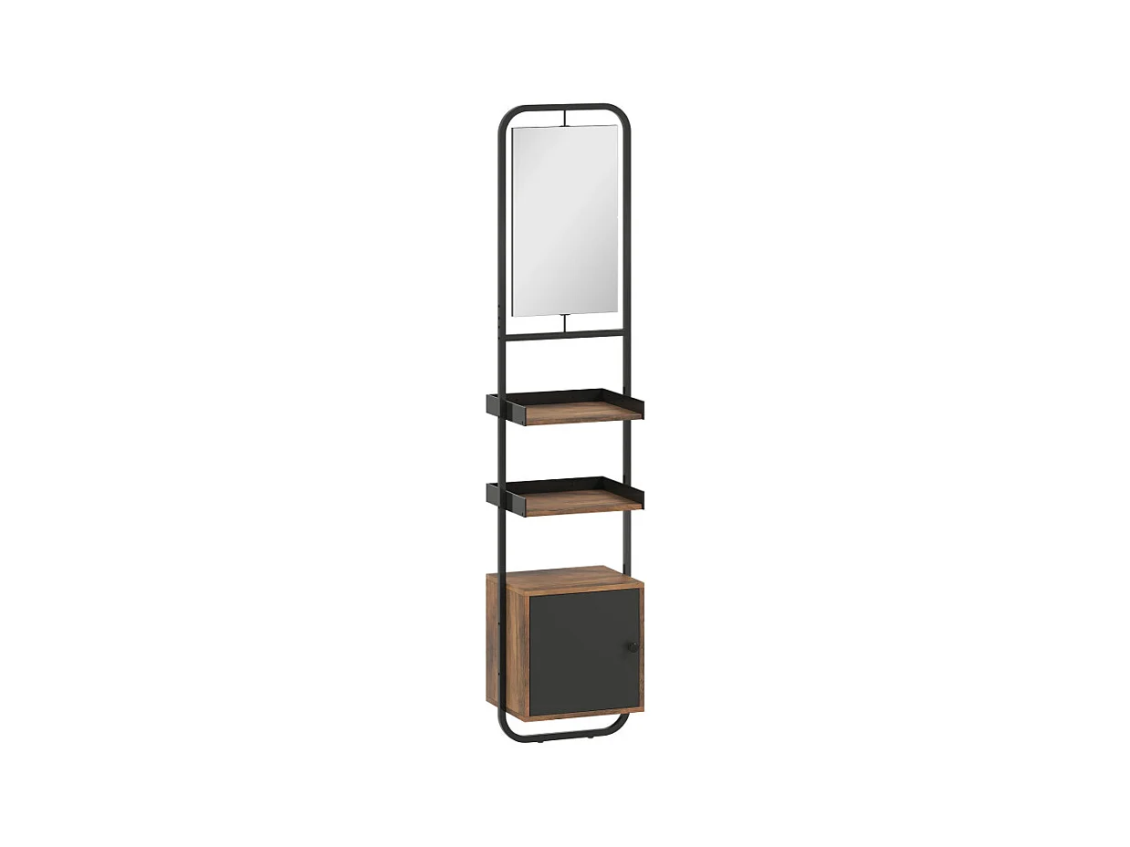 Étagère salle de bain design vintage SILVANO effet bois noir