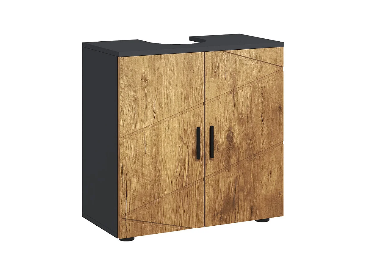 Meuble sous-vasque ADRIANA anthracite aspect bois