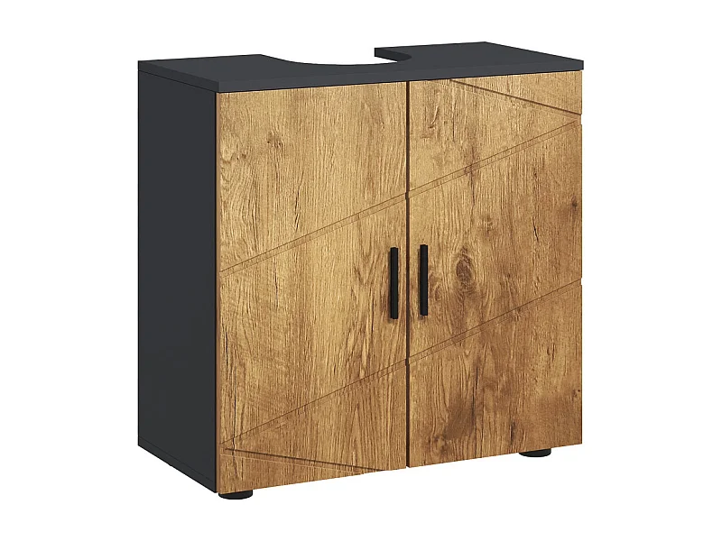 Meuble sous-vasque ADRIANA anthracite aspect bois