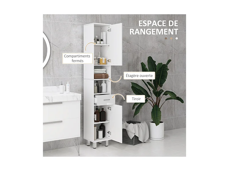 Colonne salle de bain GIANLUCA blanc laqué