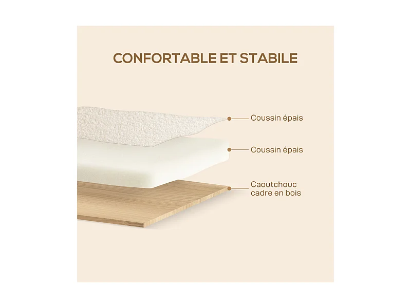 Fauteuil style nordique effet laine bouclée MAUD crème