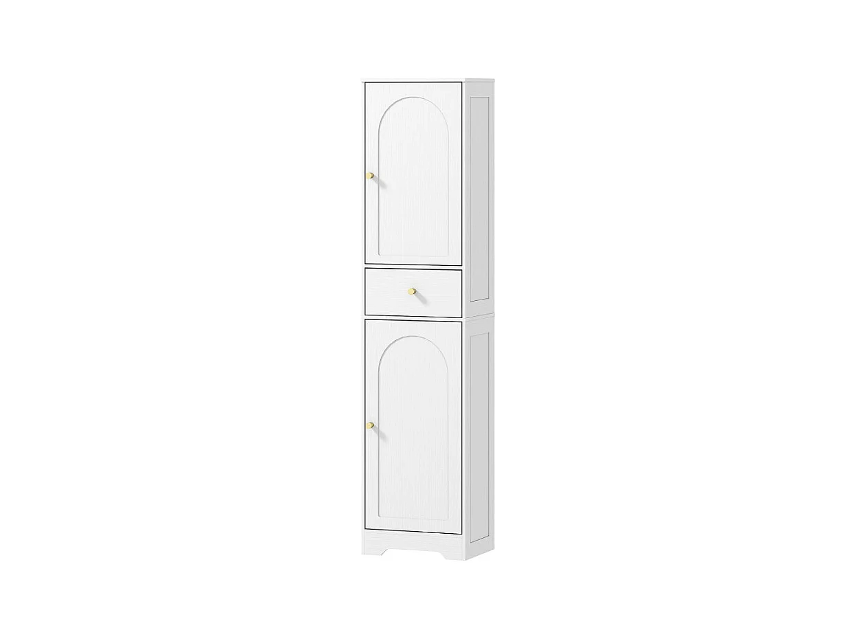Colonne salle de bain design BIANKA blanche et or