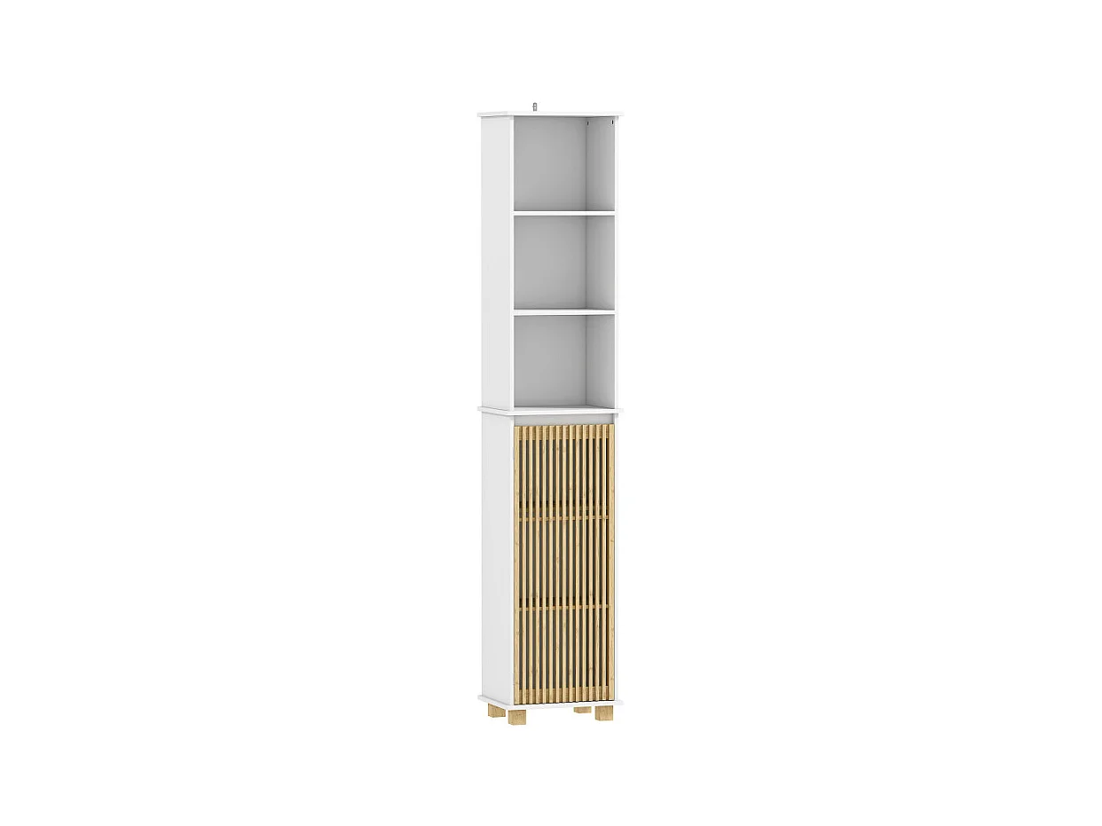 Colonne salle de bain LODOVICO bambou et blanc
