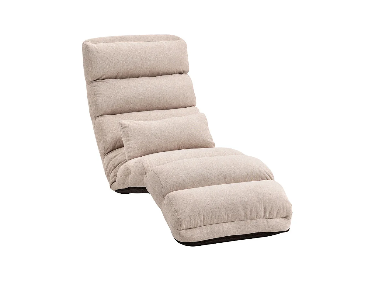 Fauteuil paresseux convertible LIZARO aspect lin beige