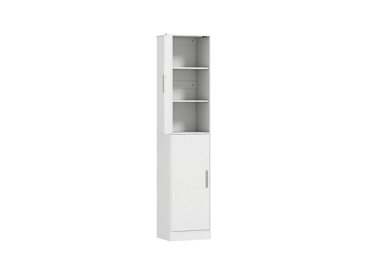 Colonne salle de bain 2 portes GIULIANO effet bois blanc
