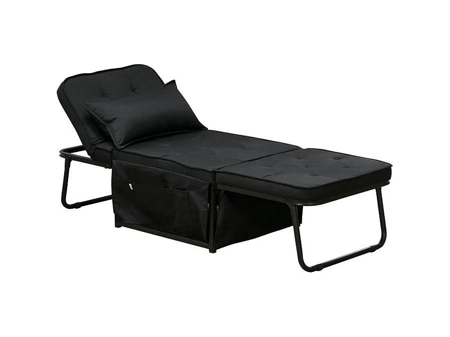 Fauteuil chaise longue lit MATTEO noire