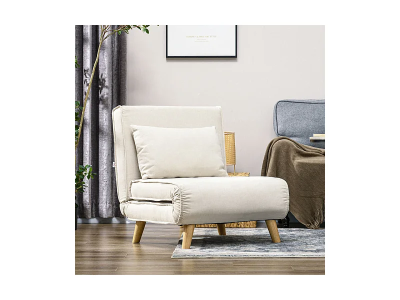 Fauteuil convertible SOA beige clair
