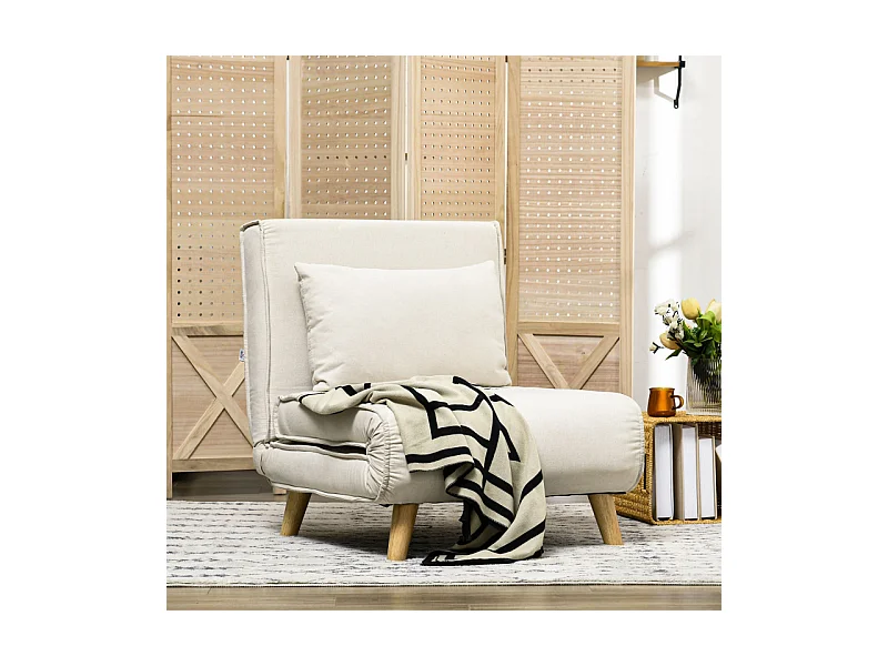 Fauteuil convertible SOA beige clair