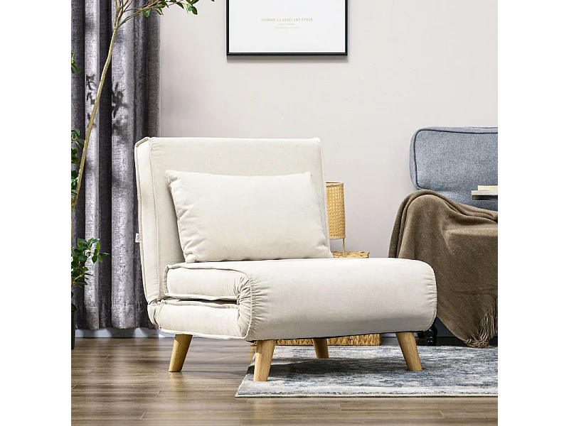 Fauteuil convertible SOA beige clair