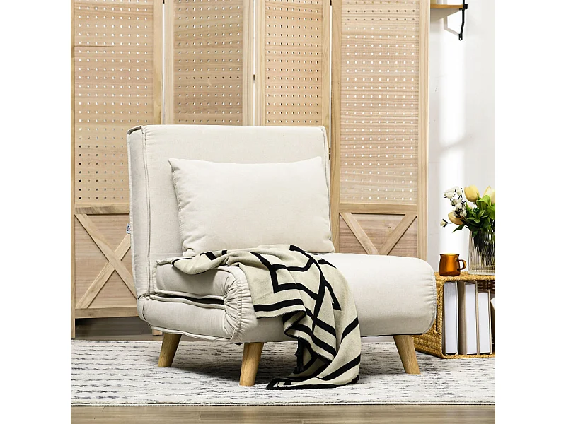 Fauteuil convertible SOA beige clair