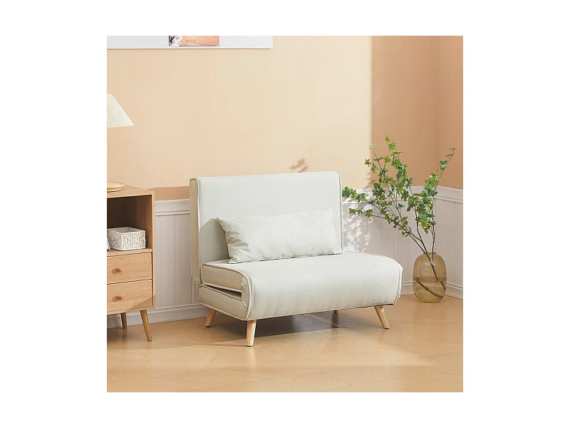 Fauteuil convertible avec coussin NAMI blanc cassé