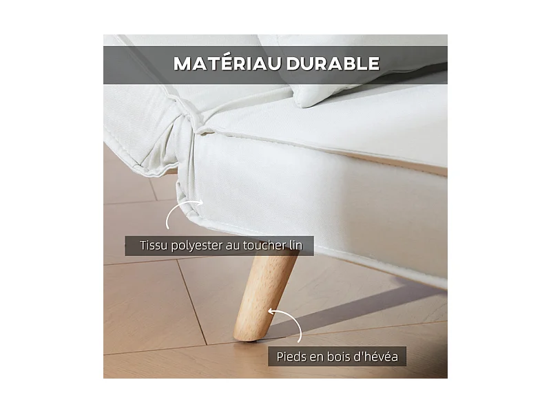 Fauteuil convertible avec coussin NAMI blanc cassé