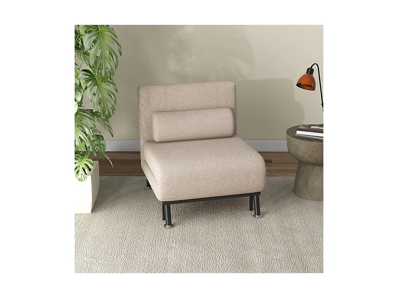 Chauffeuse convertible avec coussin SACHA beige