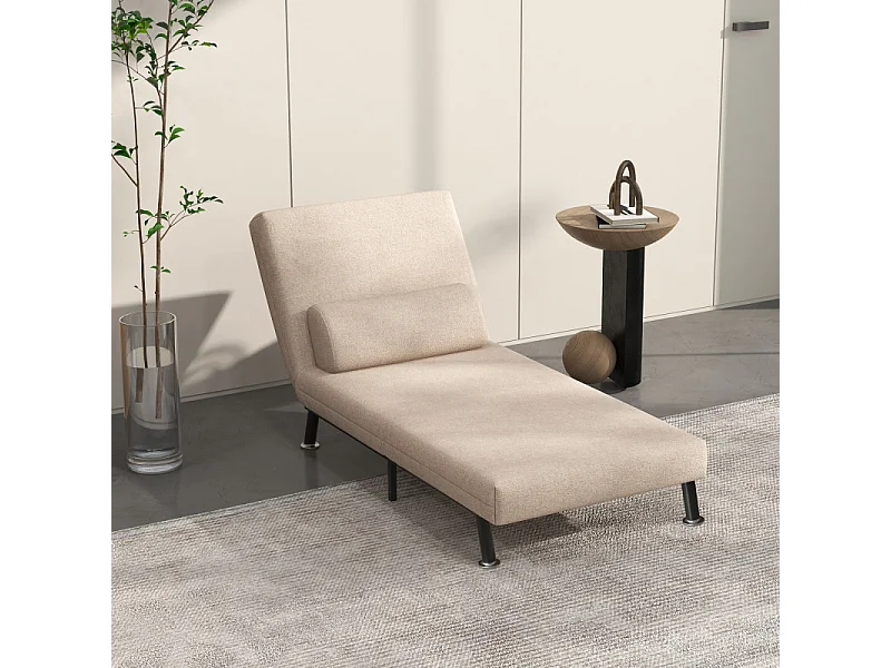 Chauffeuse convertible avec coussin SACHA beige