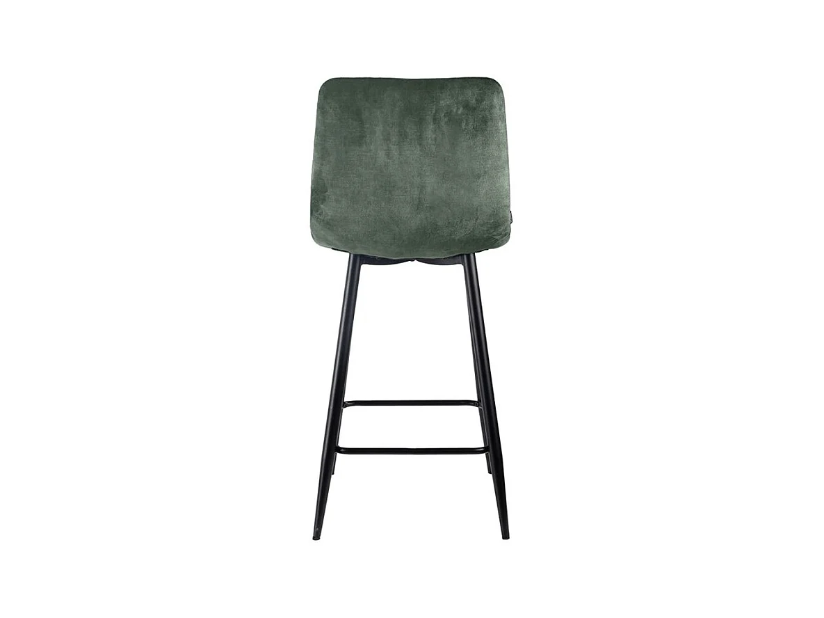 Lot 2 chaises de bar avec assise H.75 cm en velours vert - NAMI 2