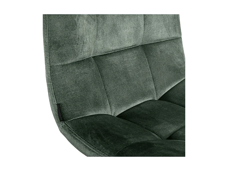 Lot 2 chaises de bar avec assise H.75 cm en velours vert - NAMI 2