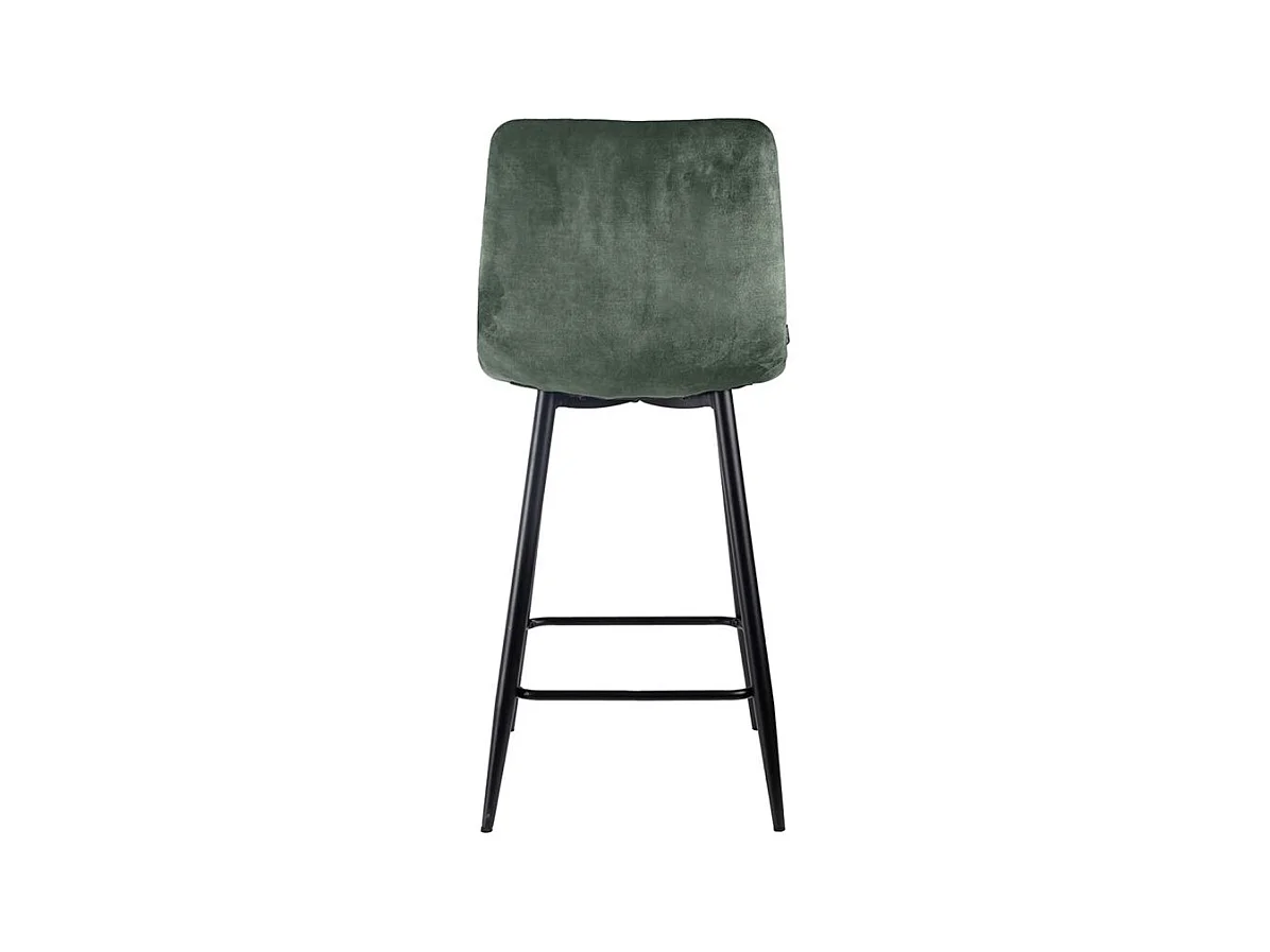 Lot 2 chaises de bar avec assise H.75 cm en velours vert - NAMI 2