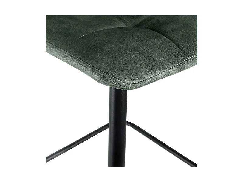 Lot 2 chaises de bar avec assise H.75 cm en velours vert - NAMI 2