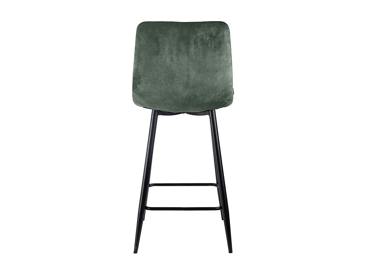 Lot 2 chaises de bar avec assise H.75 cm en velours vert - NAMI 2