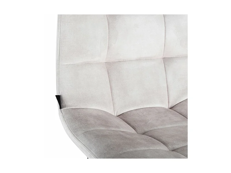 Lot 2 chaises de bar avec assise H.75 cm en velours écru - NAMI 2