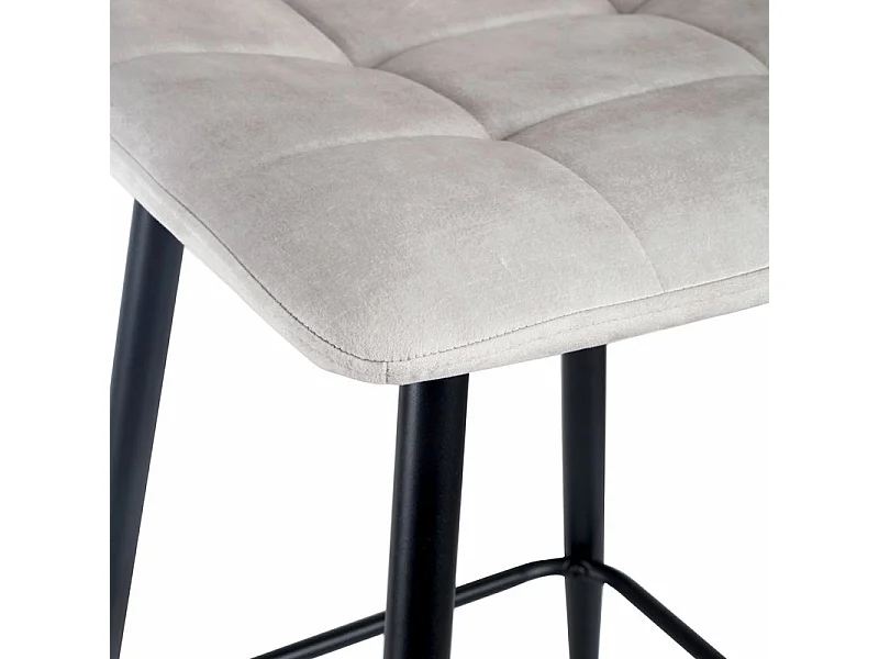 Lot 2 chaises de bar avec assise H.75 cm en velours écru - NAMI 2