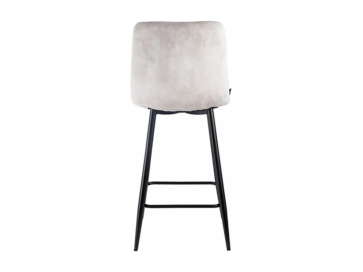 Lot 2 chaises de bar avec assise H.75 cm en velours écru - NAMI 2